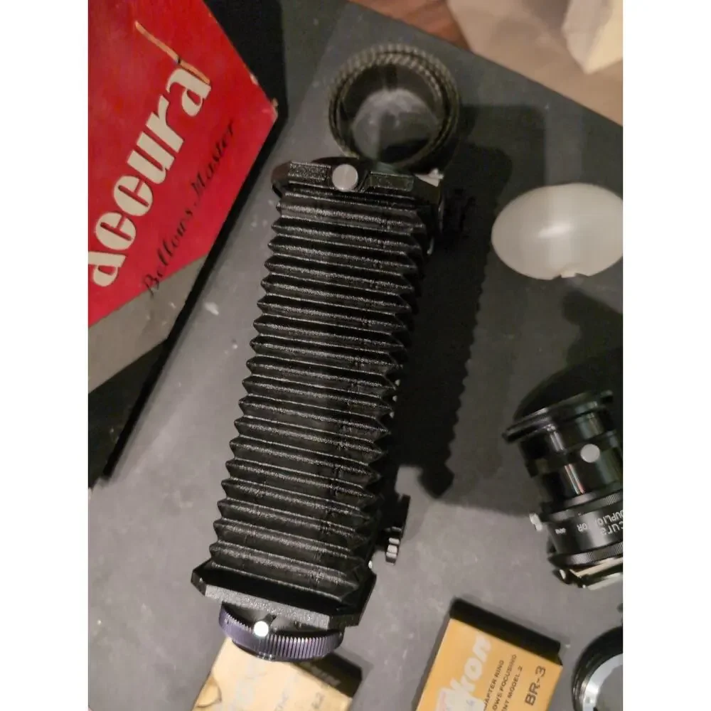 Nikon Bellows Focusing Attachment Model II w/ Box, BR-2 E-2 & BR-3 Macro...